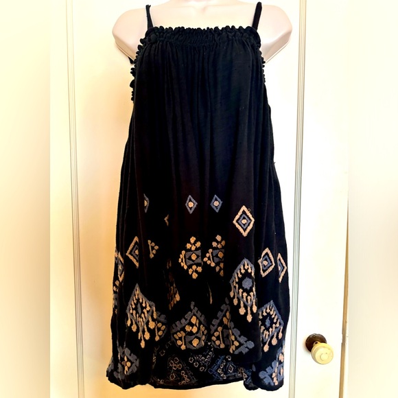 Free People Embroidered Barrel Dress with Tie Straps - Picture 1 of 7